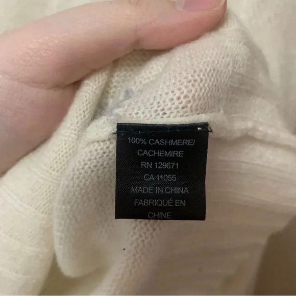 Skull Cashmere Lincoln Sweater Chalk & Heather Grey Size XS - Picture 14 of 15